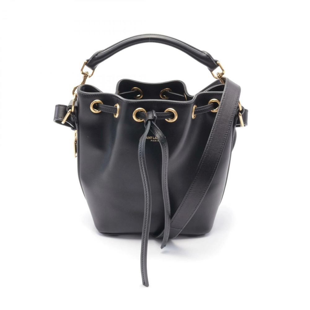 Saint Laurent Paris Emmanuel Shoulder Bag Leather Black